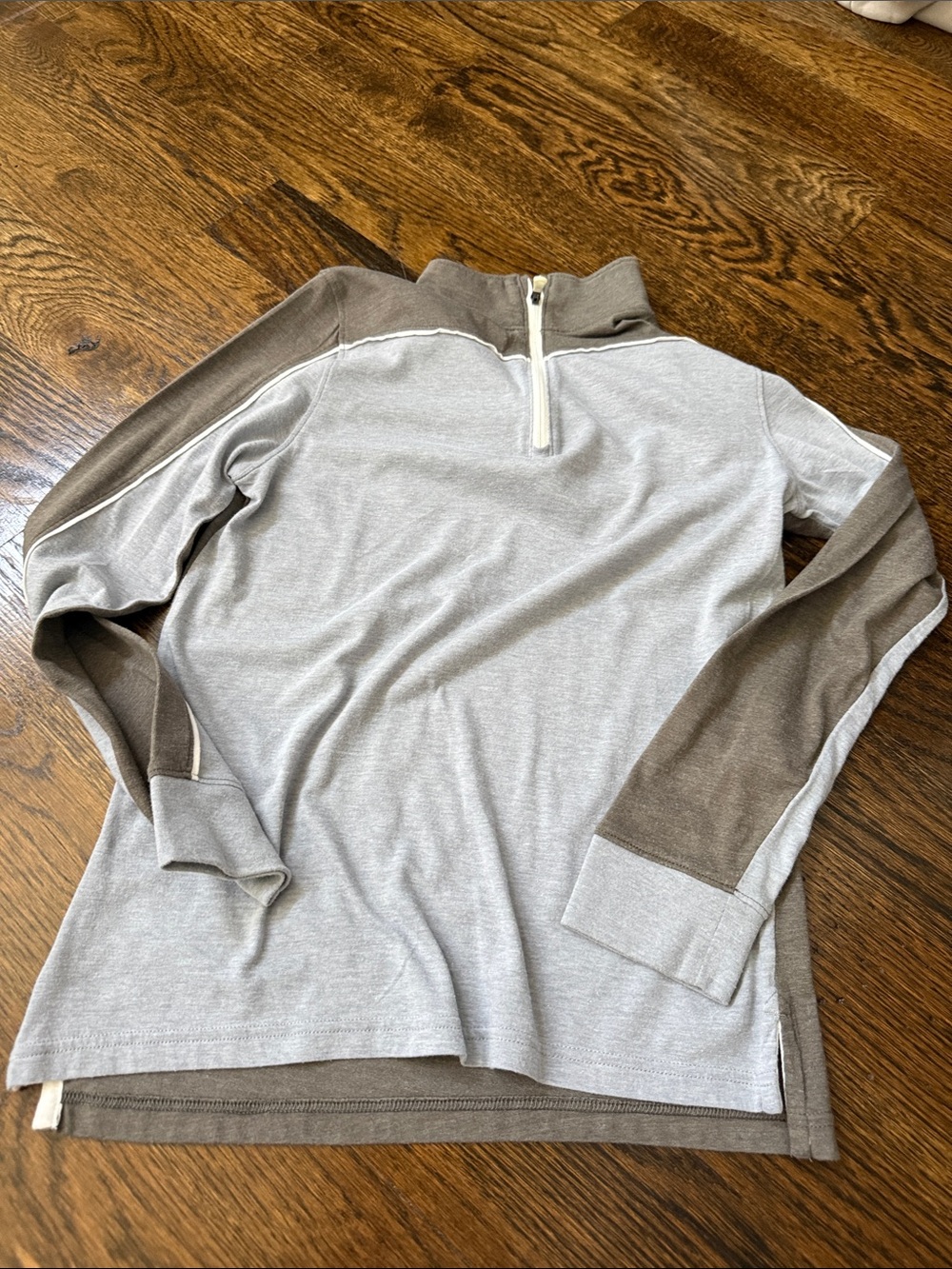 Under Armour Two-Tone Quarter-Zip Top - Light Gray and Brown